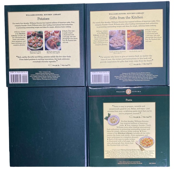 LOT OF 4 WILLIAMS SONOMA-PASTA/FISH/POTATOES/GIFTS FROM THE KITCHEN HB 1993/4 - Picture 2 of 4